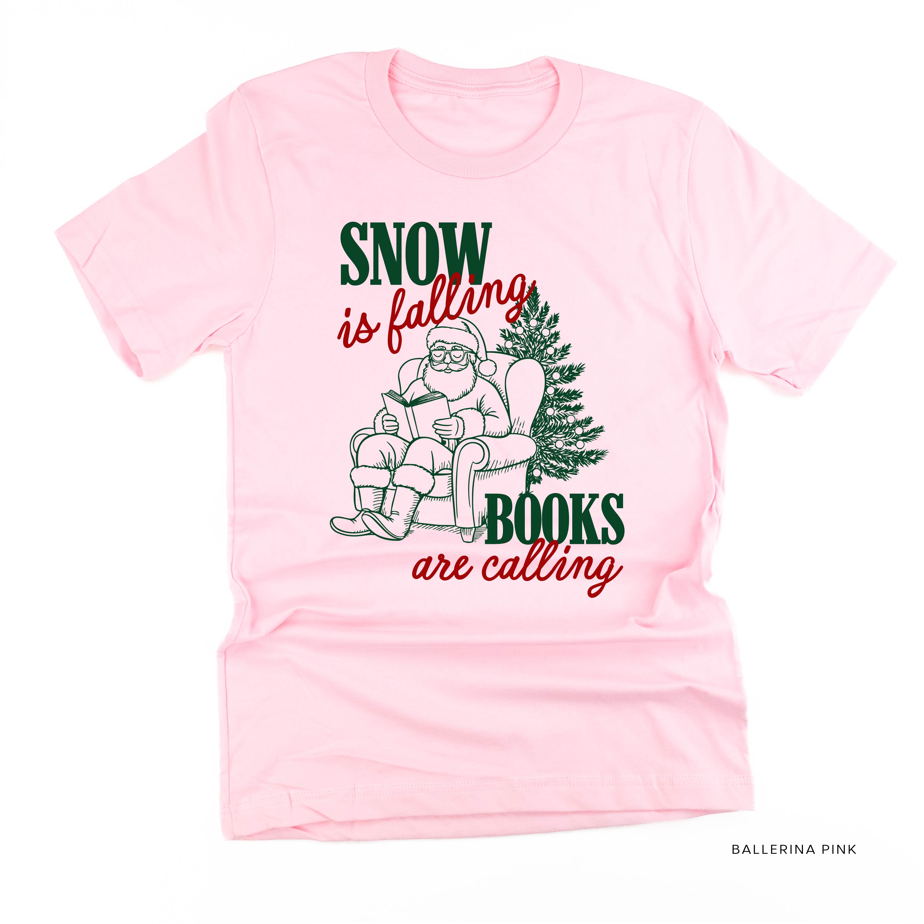 Snow Is Falling Books Are Calling - Unisex Tee Little Mama Shirt Shop