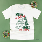 Snow Is Falling Books Are Calling - Unisex Tee Little Mama Shirt Shop