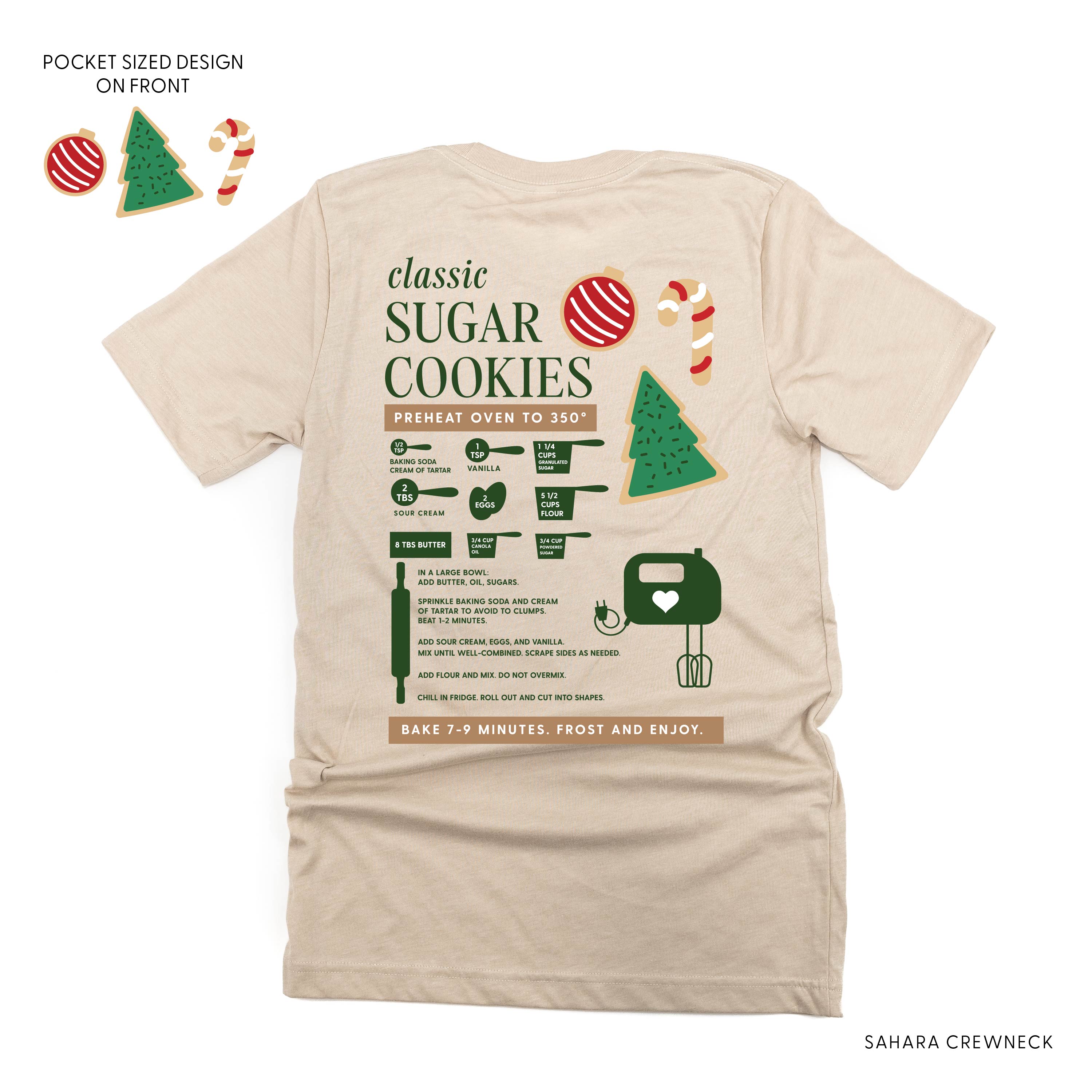 Sugar Cookie Recipe (pf&b) - Unisex Tee Little Mama Shirt Shop