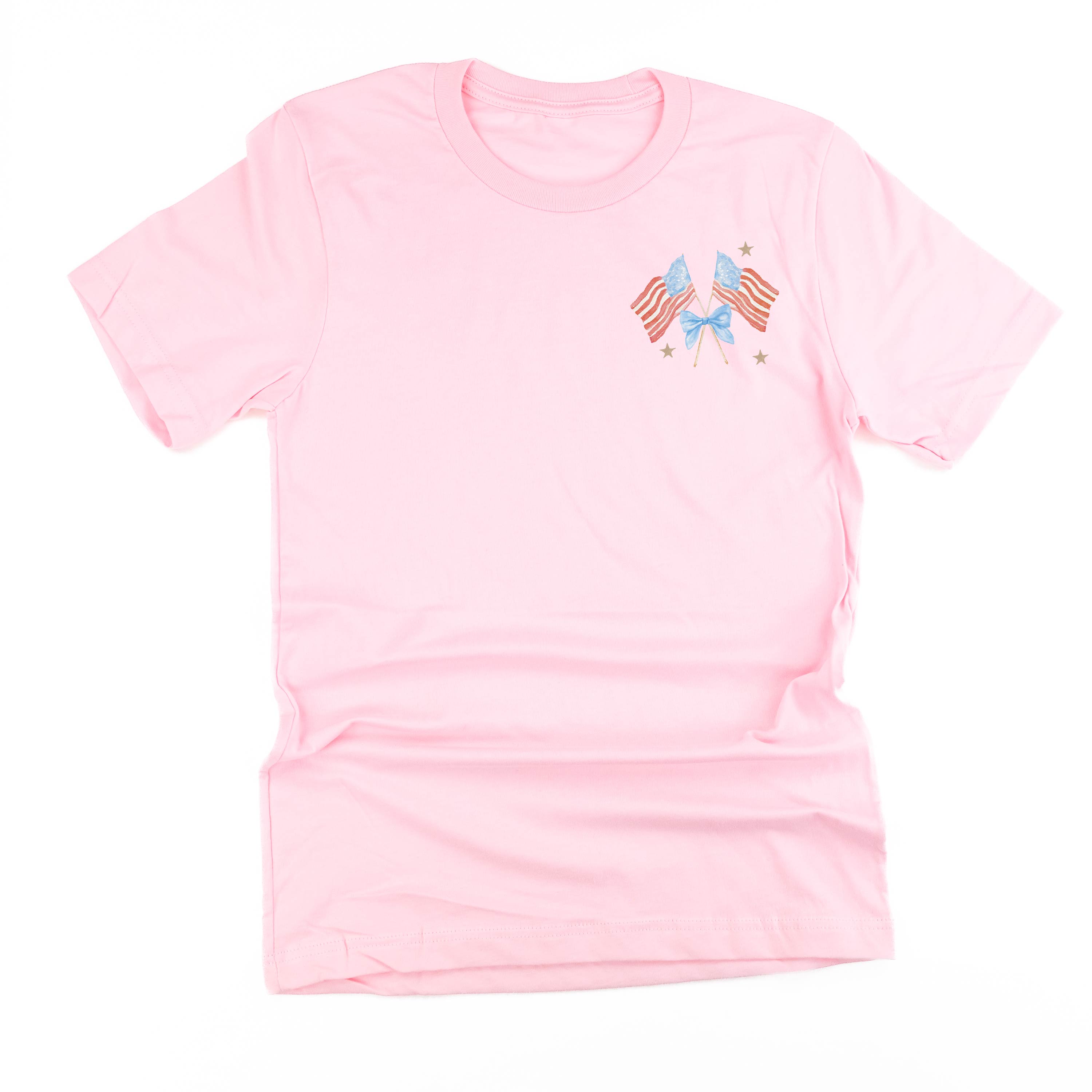 Watercolor Flags (pocket) - Unisex Tee Little Mama Shirt Shop
