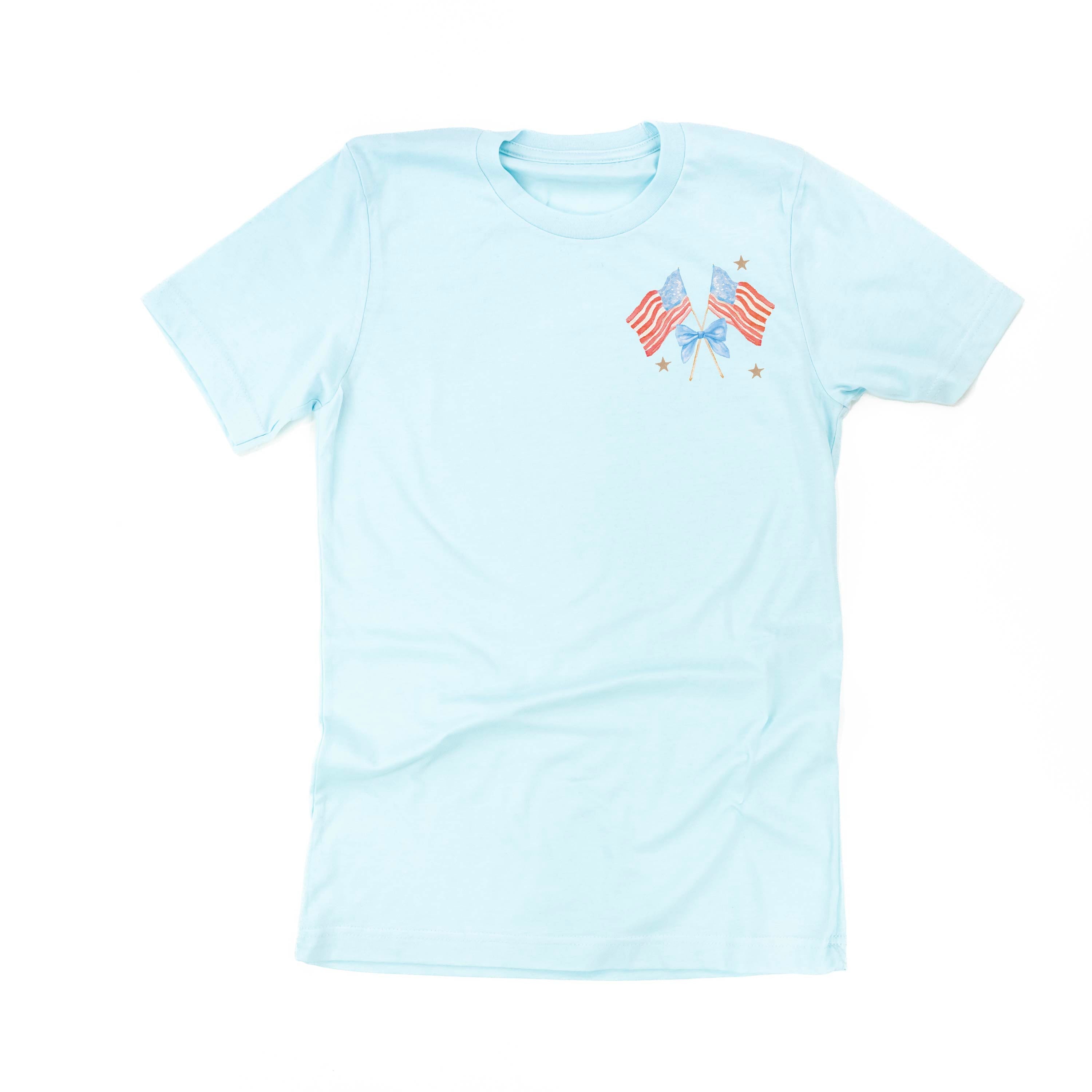 Watercolor Flags (pocket) - Unisex Tee Little Mama Shirt Shop