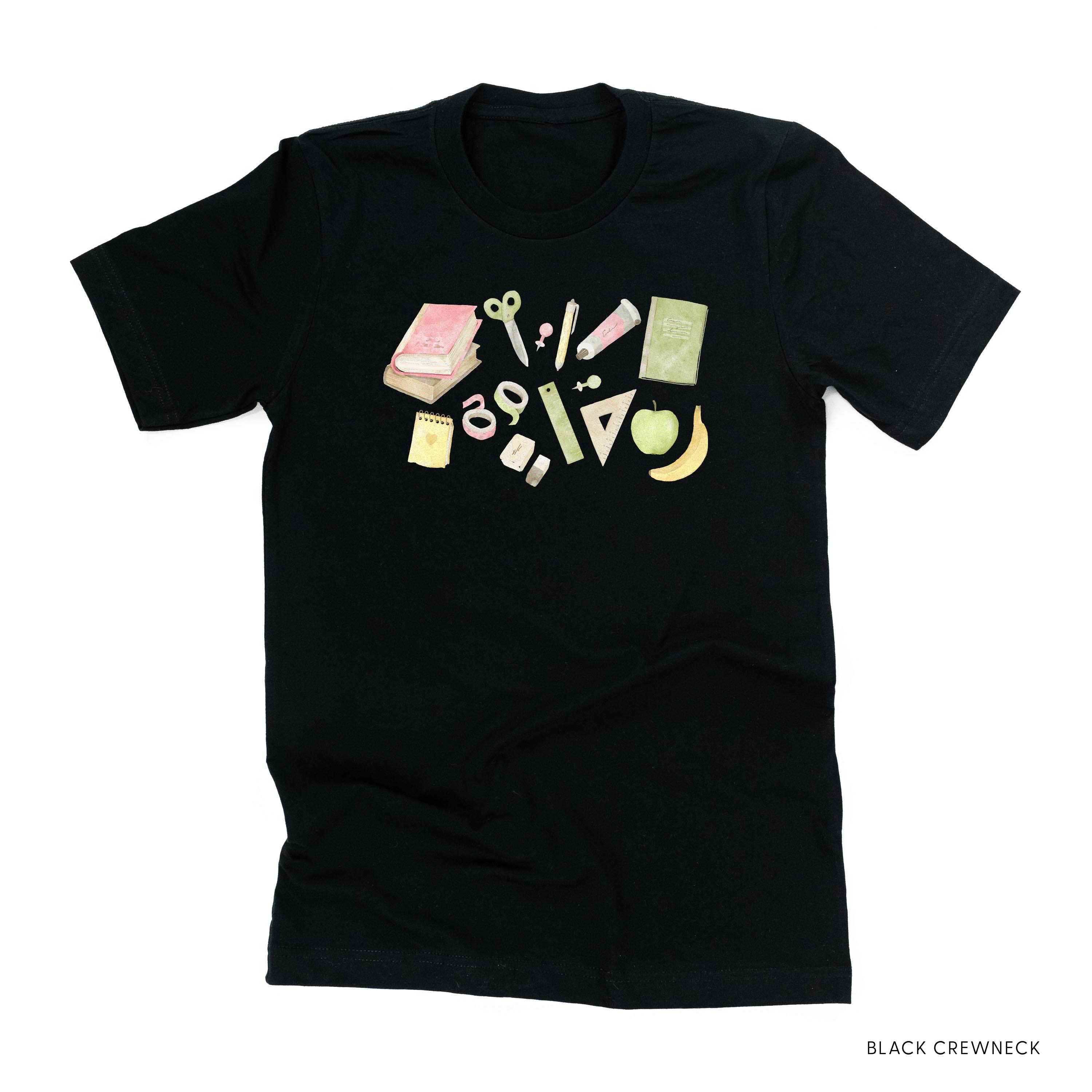 Watercolor School Supplies - Unisex Tee Little Mama Shirt Shop
