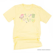 Watercolor School Supplies - Unisex Tee Little Mama Shirt Shop