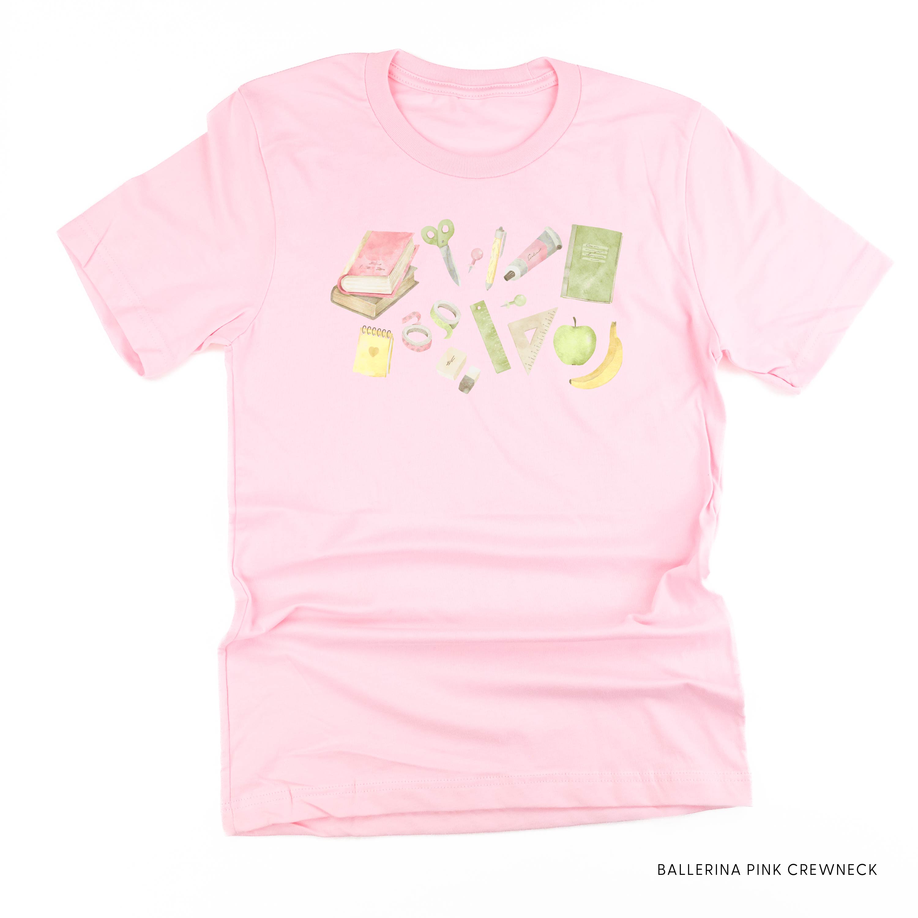 Watercolor School Supplies - Unisex Tee Little Mama Shirt Shop