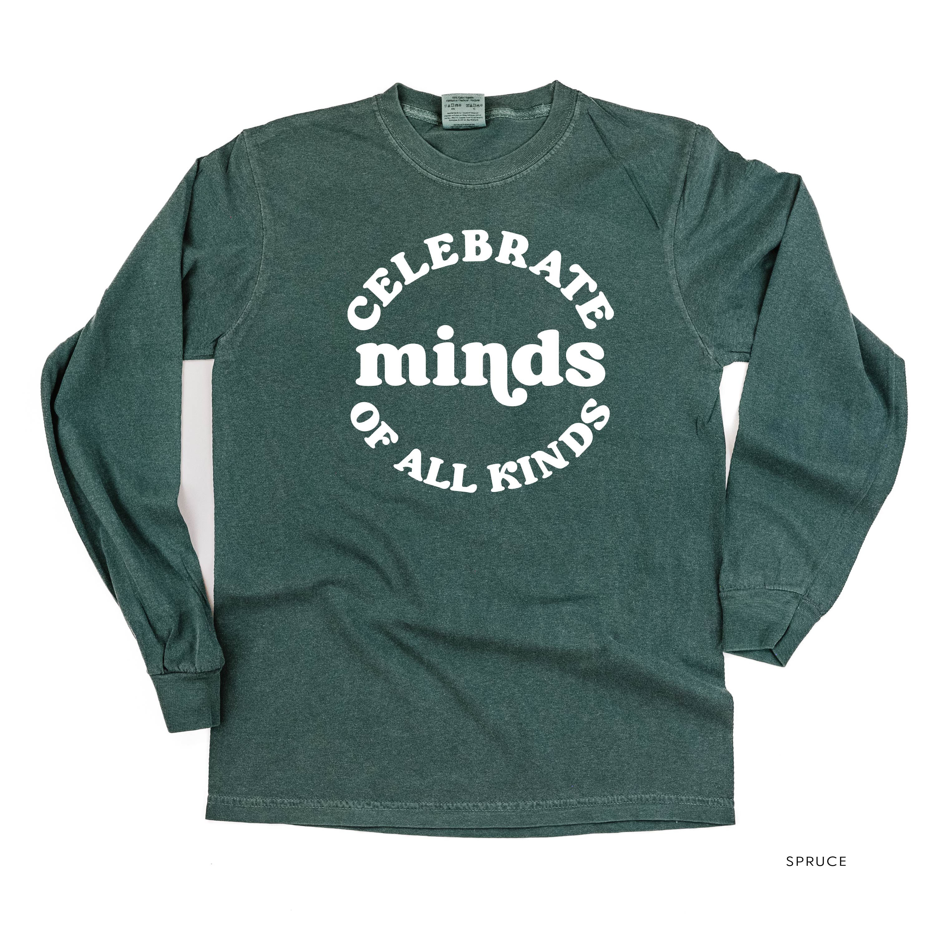 Celebrate Minds of All Kinds - Long Sleeve Comfort Colors Tee Little Mama Shirt Shop