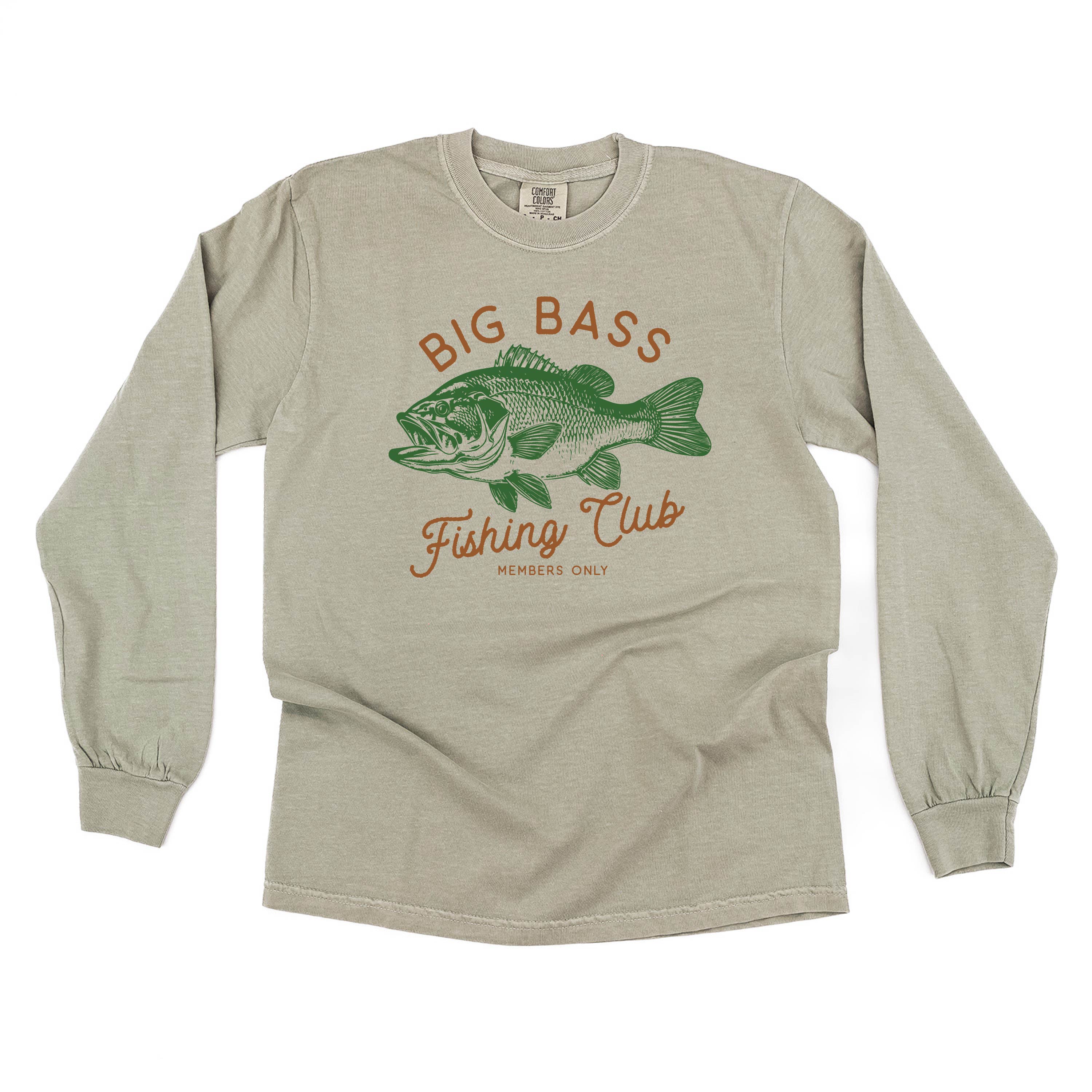 Big Bass Fishing Club - LONG SLEEVE Comfort Colors Tee Little Mama Shirt Shop