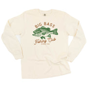 Big Bass Fishing Club - LONG SLEEVE Comfort Colors Tee Little Mama Shirt Shop