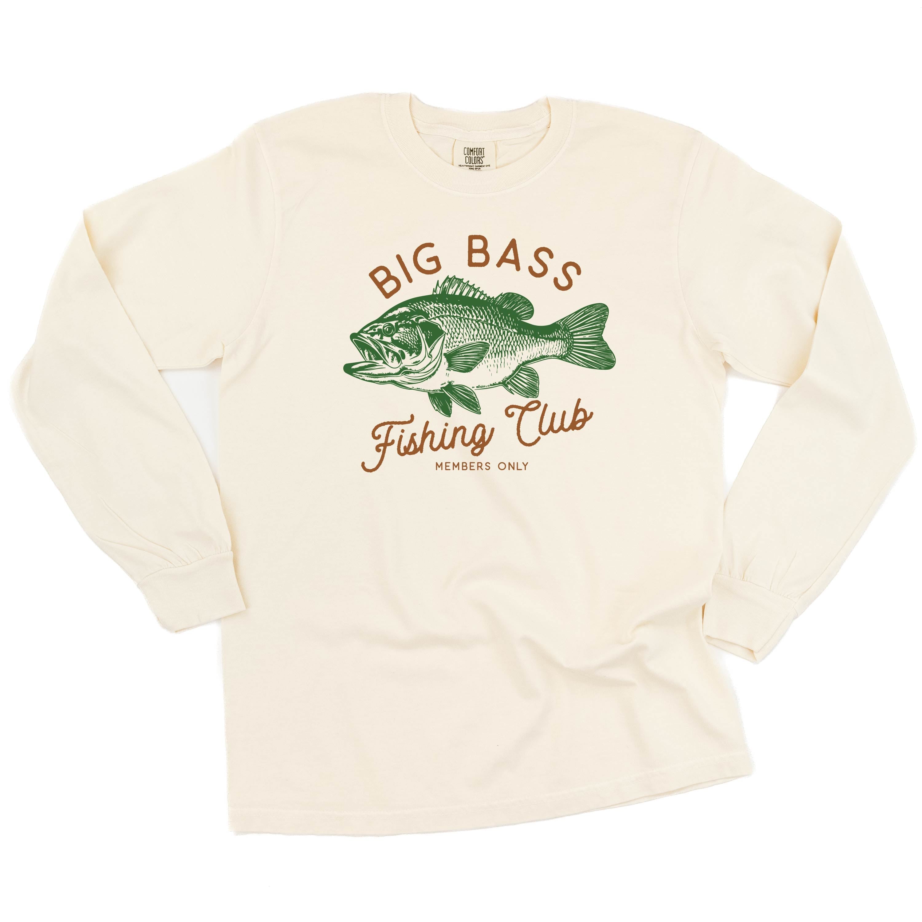 Big Bass Fishing Club - LONG SLEEVE Comfort Colors Tee Little Mama Shirt Shop