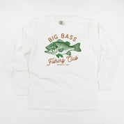 Big Bass Fishing Club - LONG SLEEVE Comfort Colors Tee Little Mama Shirt Shop