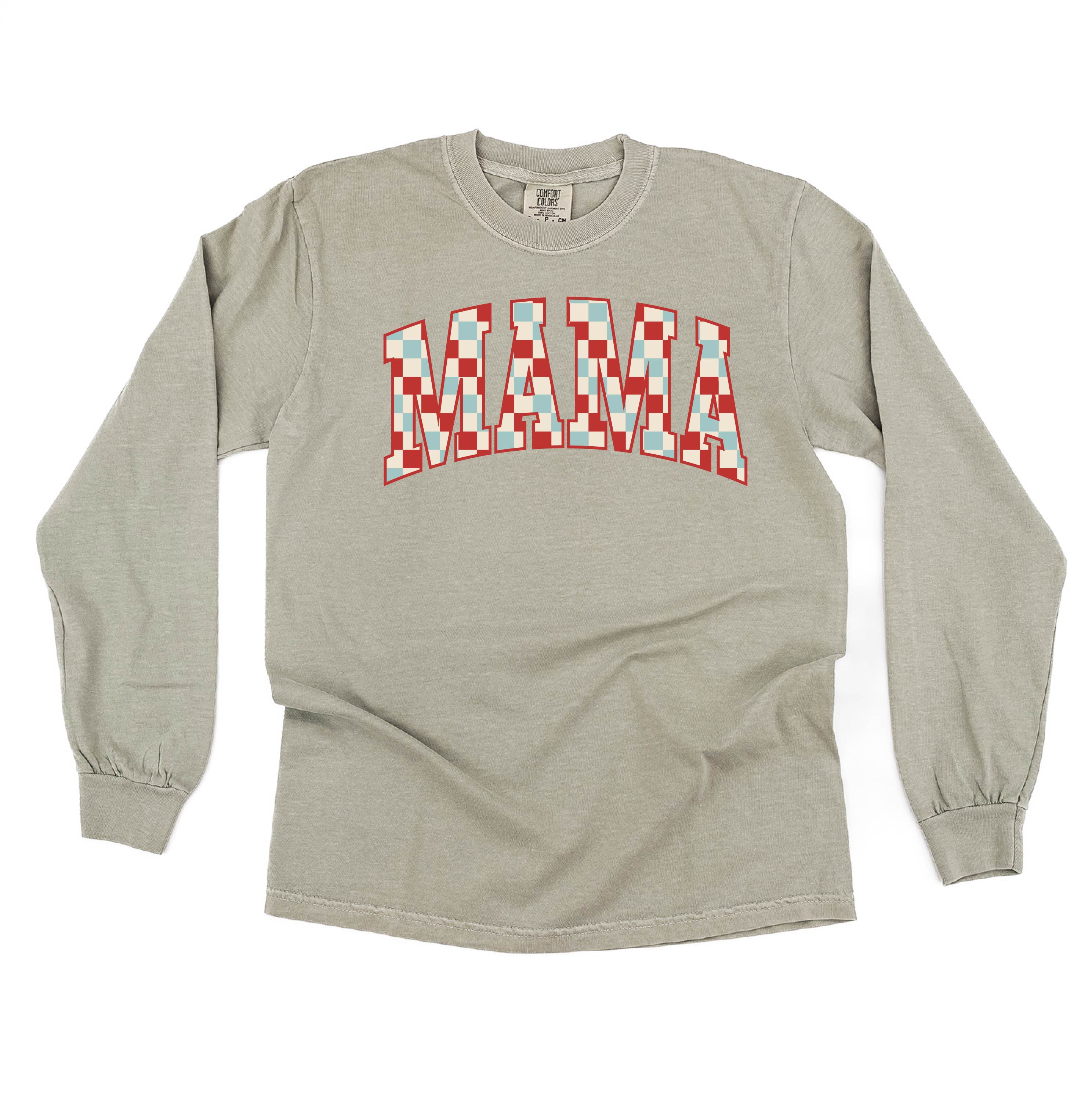 Checkered Mama - LONG SLEEVE Comfort Colors Tee Little Mama Shirt Shop