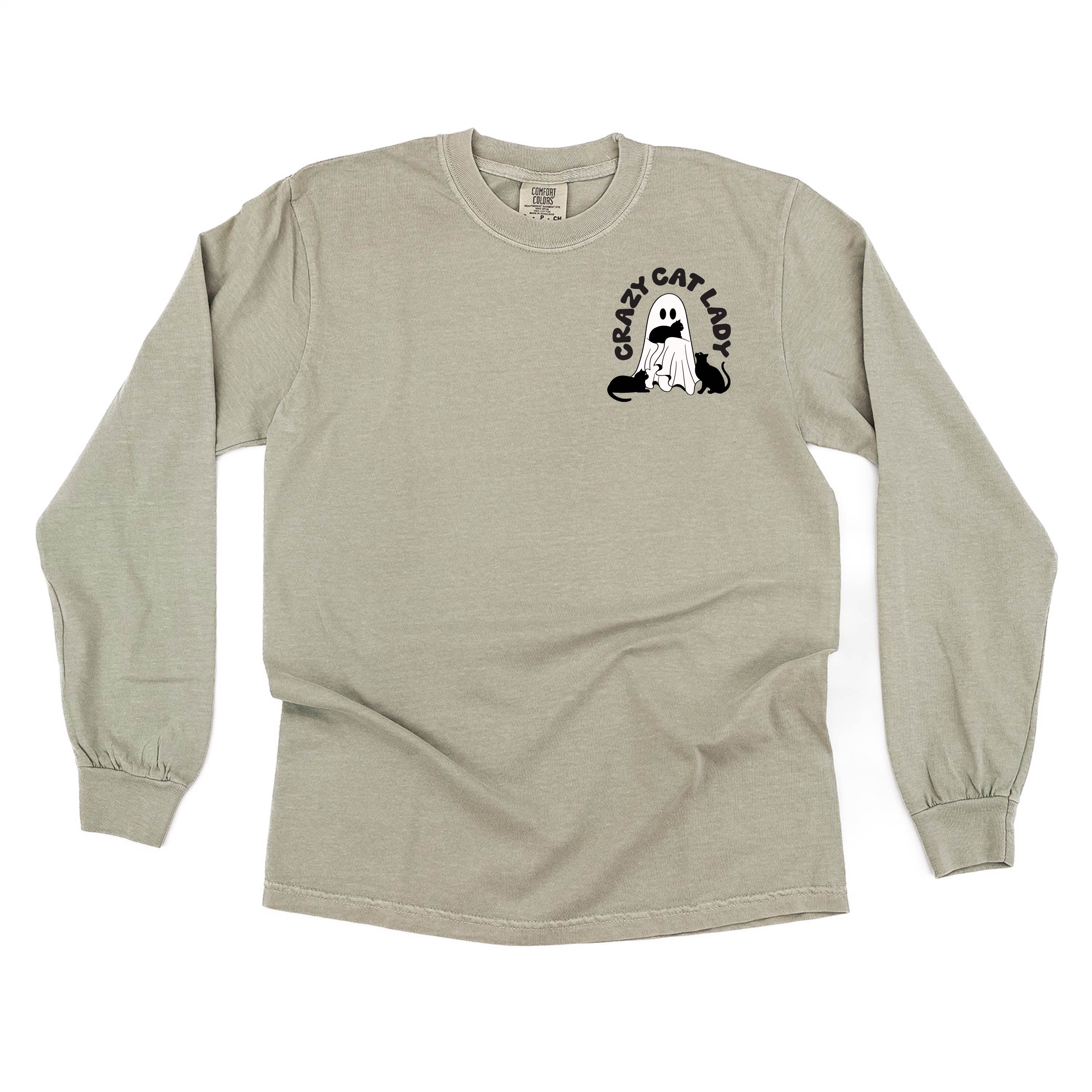 Crazy Cat Lady - POCKET DESIGN - Long Sleeve Comfort Colors Tee Little Mama Shirt Shop