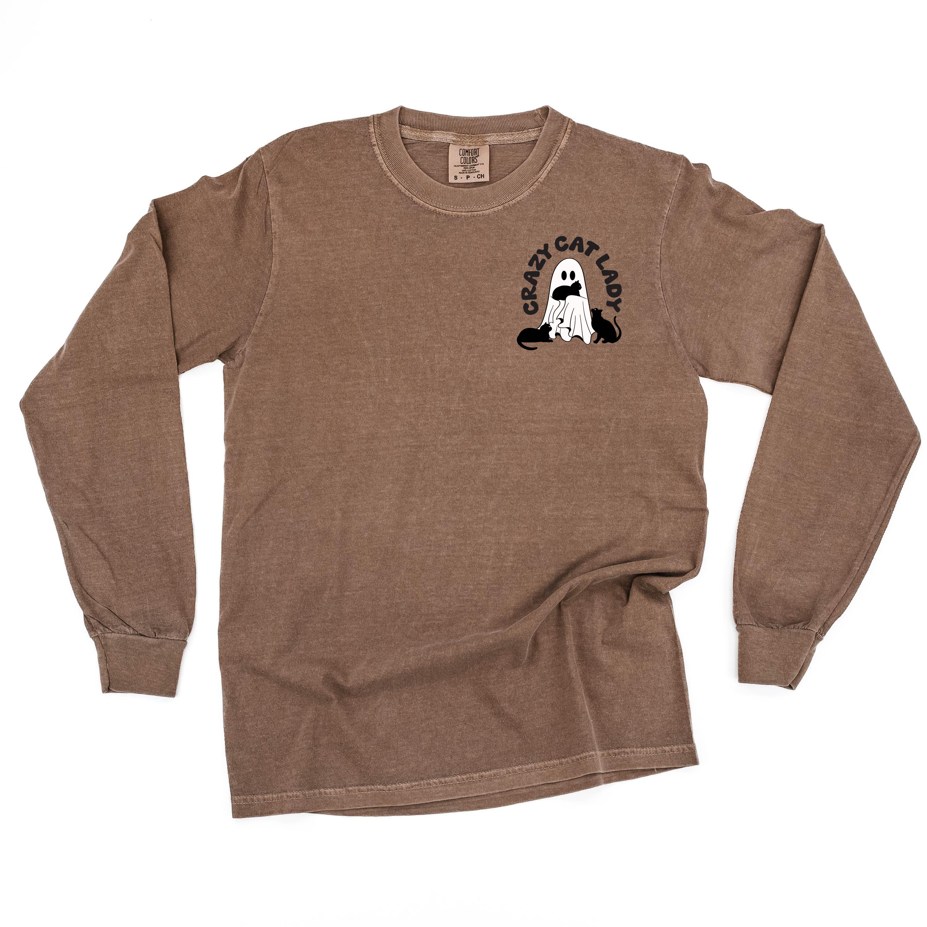 Crazy Cat Lady - POCKET DESIGN - Long Sleeve Comfort Colors Tee Little Mama Shirt Shop