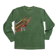Cutthroat Trout - Hand Drawn - LONG SLEEVE Comfort Colors Tee Little Mama Shirt Shop