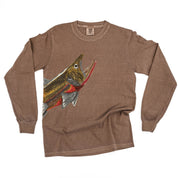 Cutthroat Trout - Hand Drawn - LONG SLEEVE Comfort Colors Tee Little Mama Shirt Shop
