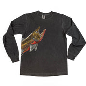 Cutthroat Trout - Hand Drawn - LONG SLEEVE Comfort Colors Tee Little Mama Shirt Shop