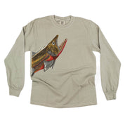 Cutthroat Trout - Hand Drawn - LONG SLEEVE Comfort Colors Tee Little Mama Shirt Shop