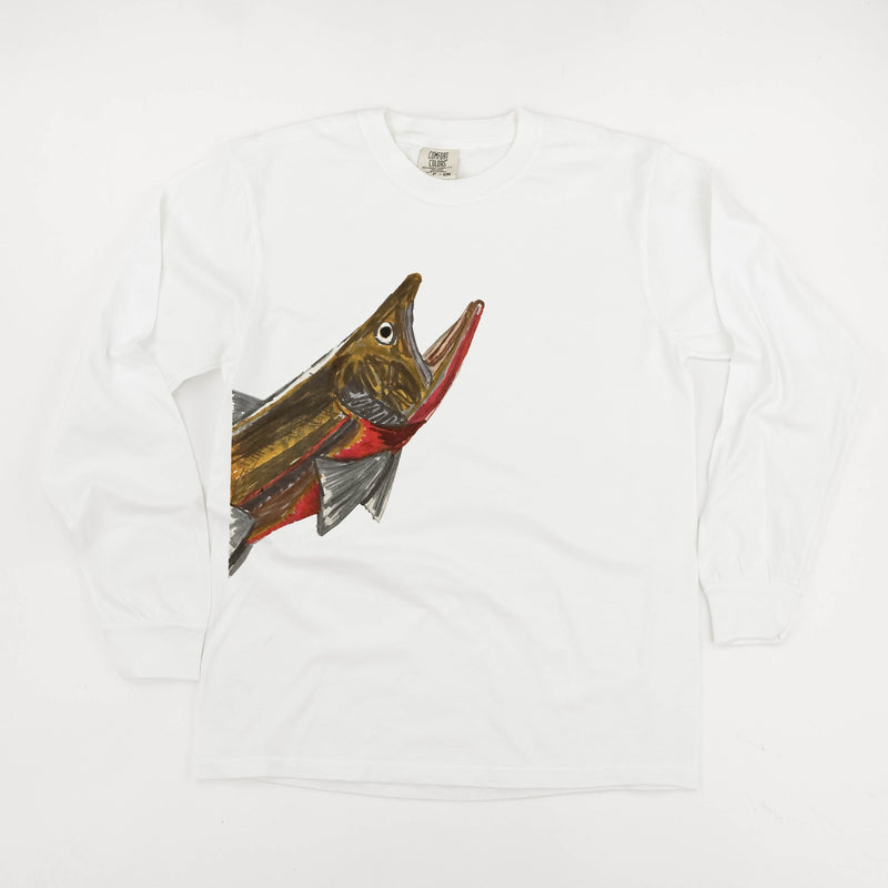 Cutthroat Trout - Hand Drawn - LONG SLEEVE COMFORT COLORS TEE