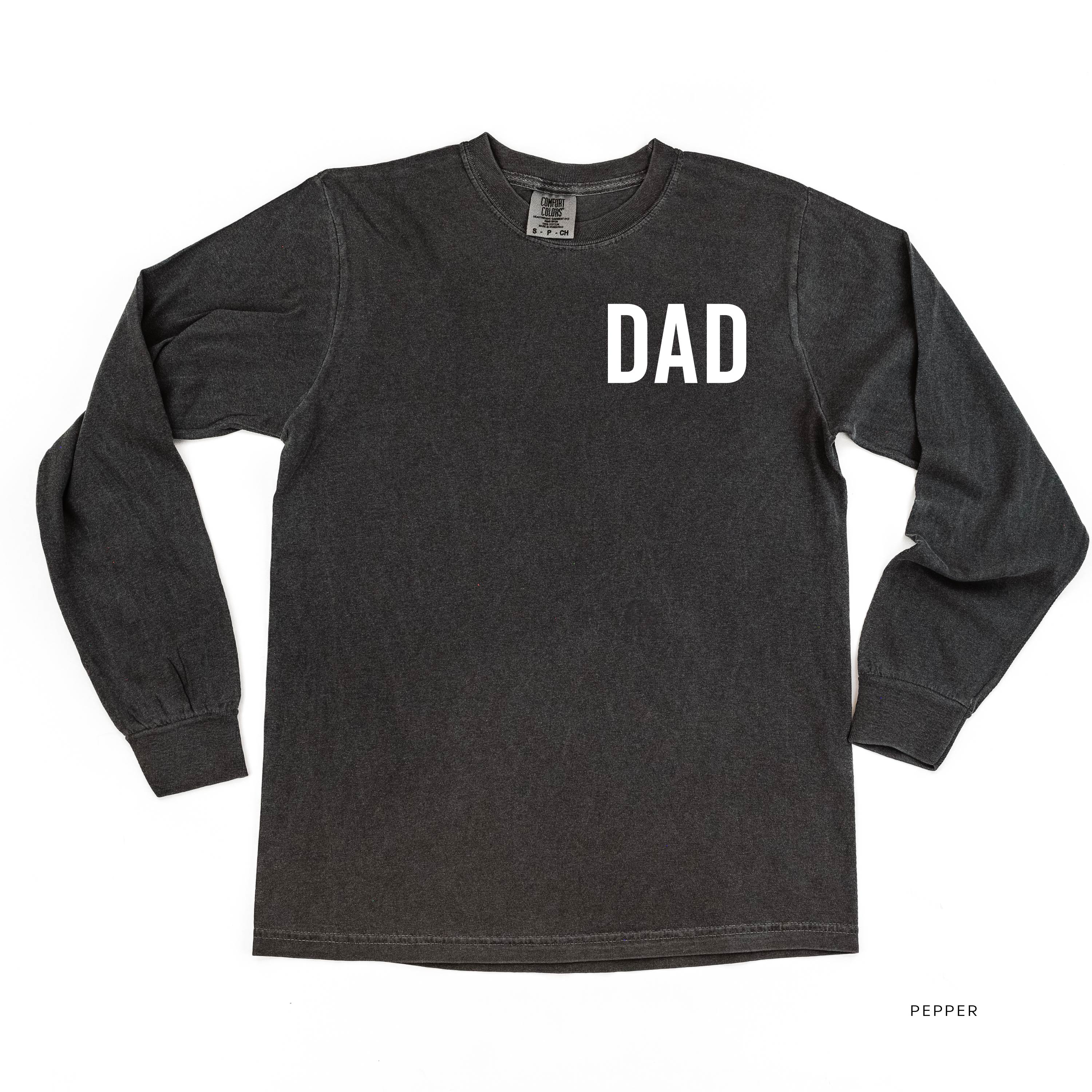 Dad - Classic (pocket) - LONG SLEEVE Comfort Colors Tee Little Mama Shirt Shop