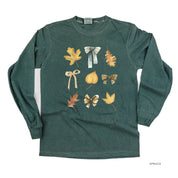 Dainty Bows and Leaves - Long Sleeve Comfort Colors Tee Little Mama Shirt Shop