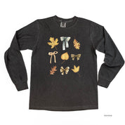 Dainty Bows and Leaves - Long Sleeve Comfort Colors Tee Little Mama Shirt Shop