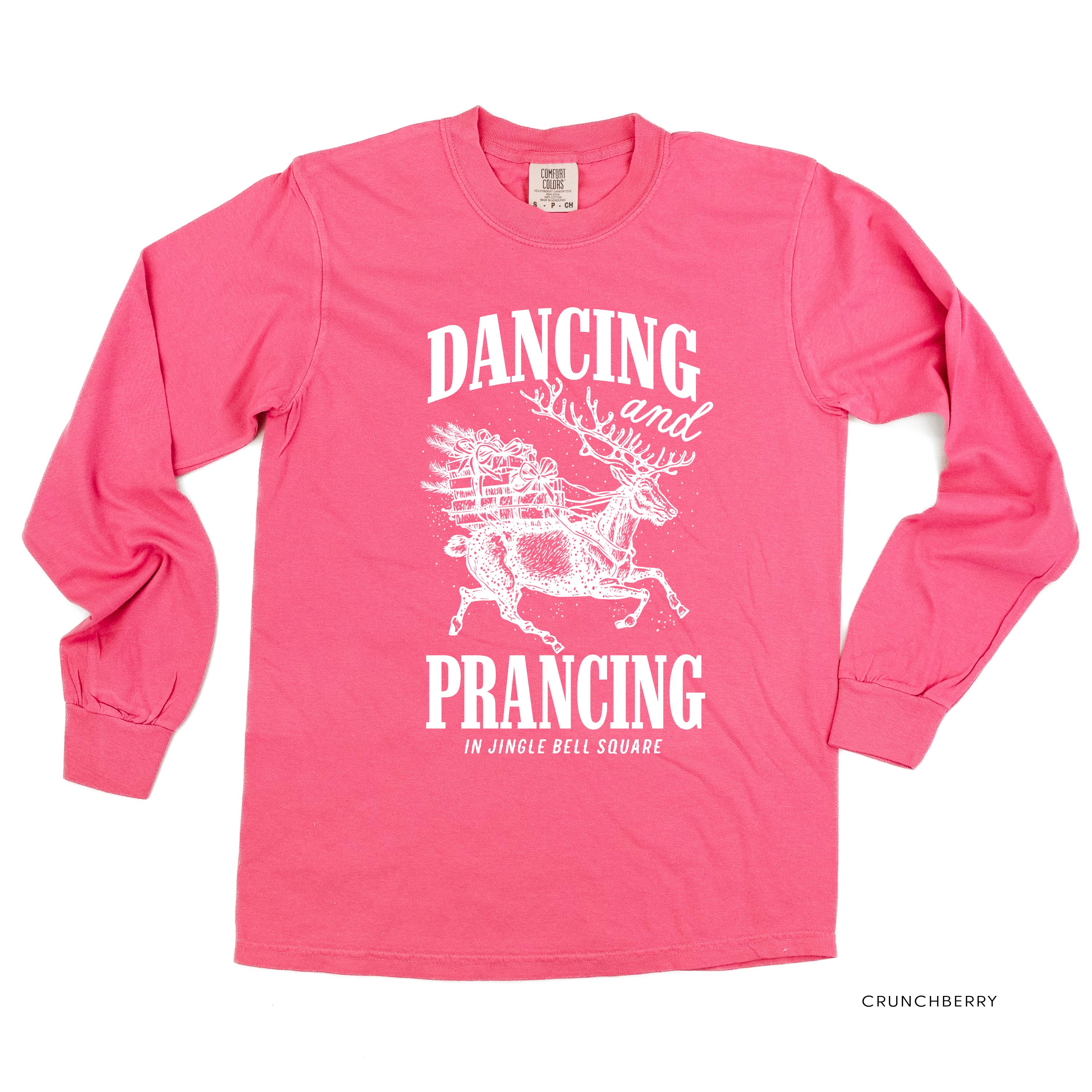 Dancing and Prancing in Jingle Bell Square - LONG SLEEVE Comfort Colors Tee Little Mama Shirt Shop
