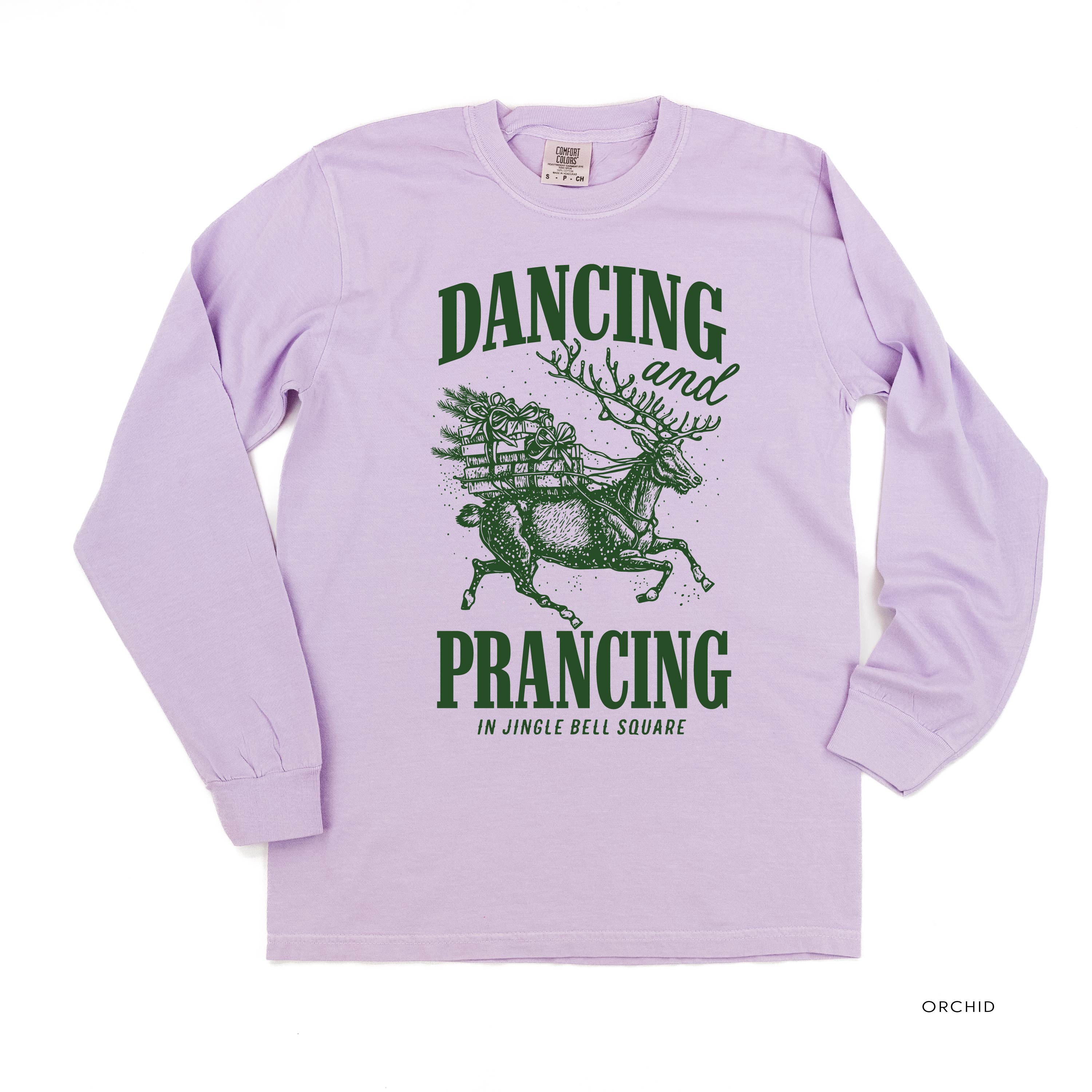 Dancing and Prancing in Jingle Bell Square - LONG SLEEVE Comfort Colors Tee Little Mama Shirt Shop