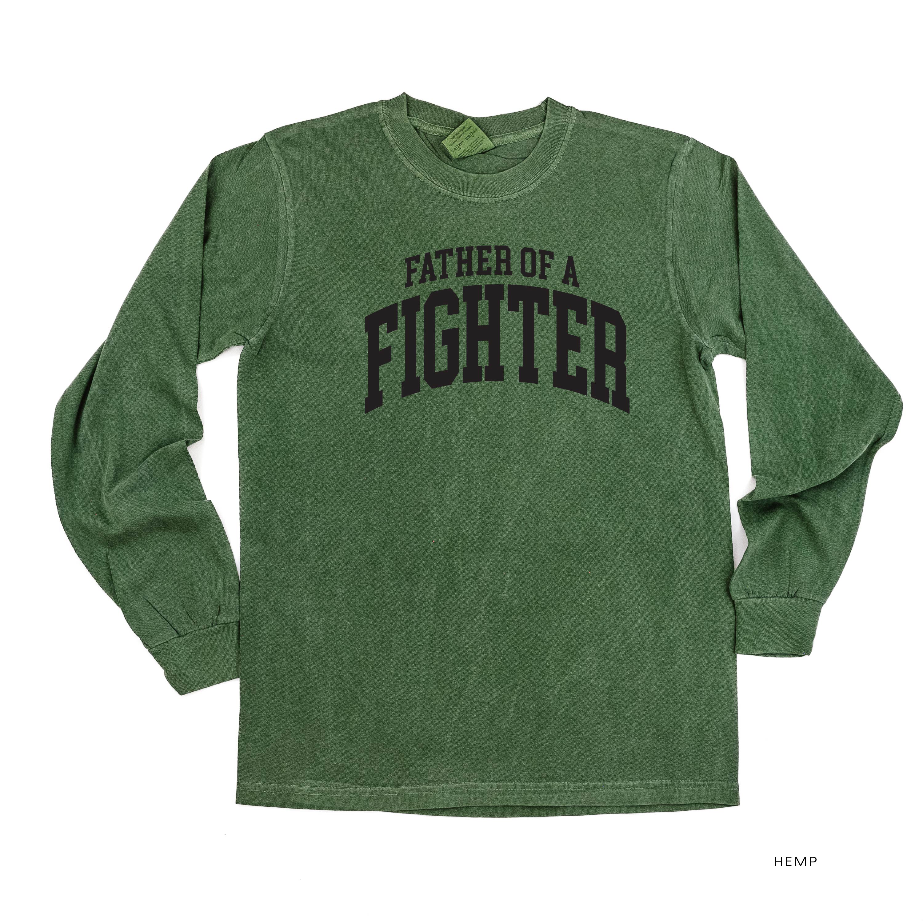 Father of a Fighter - Varsity - Long Sleeve Comfort Colors Tee Little Mama Shirt Shop