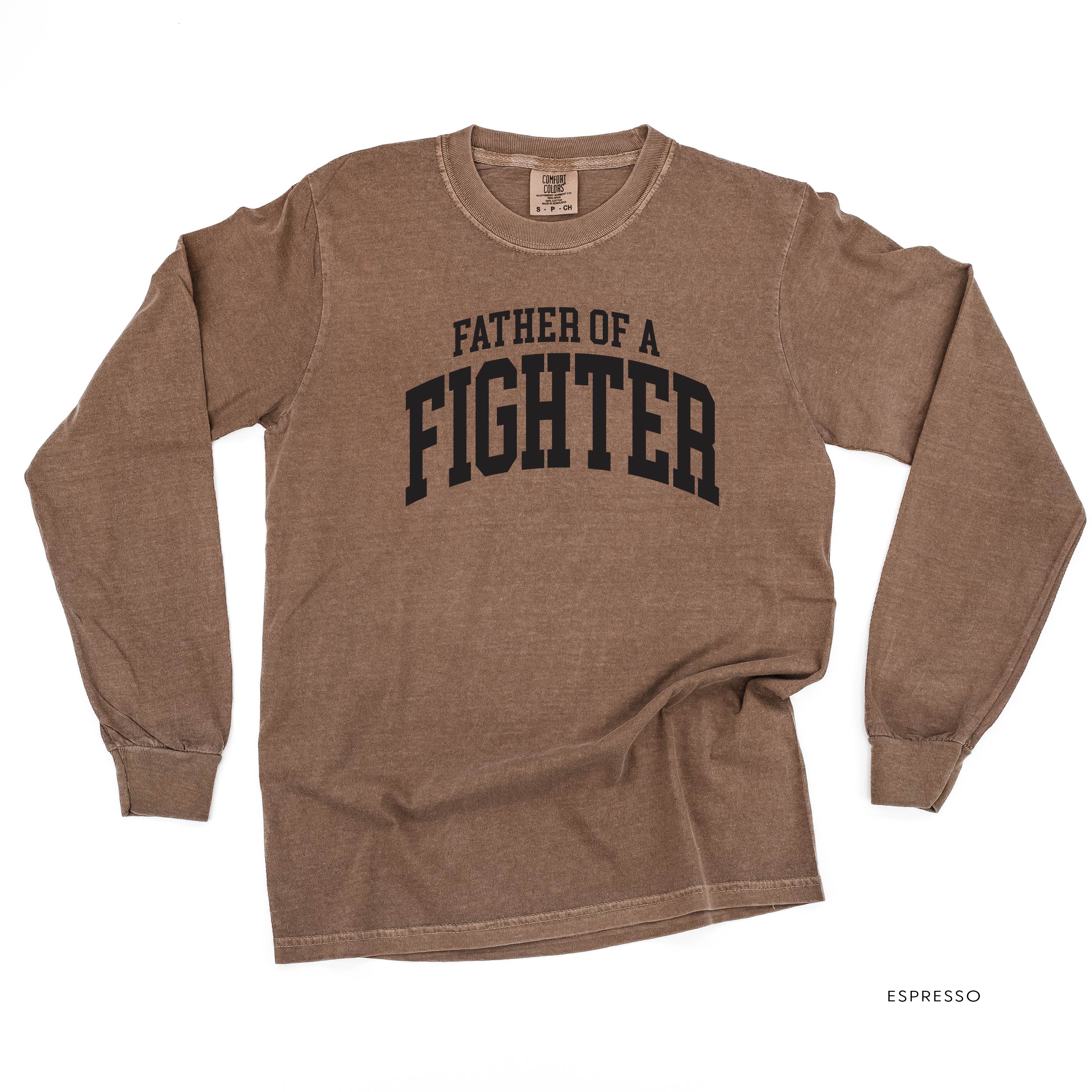 Father of a Fighter - Varsity - Long Sleeve Comfort Colors Tee Little Mama Shirt Shop