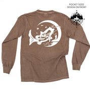 Fishing Compass - Fishing Scene (pf&b) - LONG SLEEVE Comfort Colors Tee Little Mama Shirt Shop