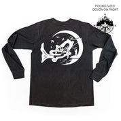 Fishing Compass - Fishing Scene (pf&b) - LONG SLEEVE Comfort Colors Tee Little Mama Shirt Shop