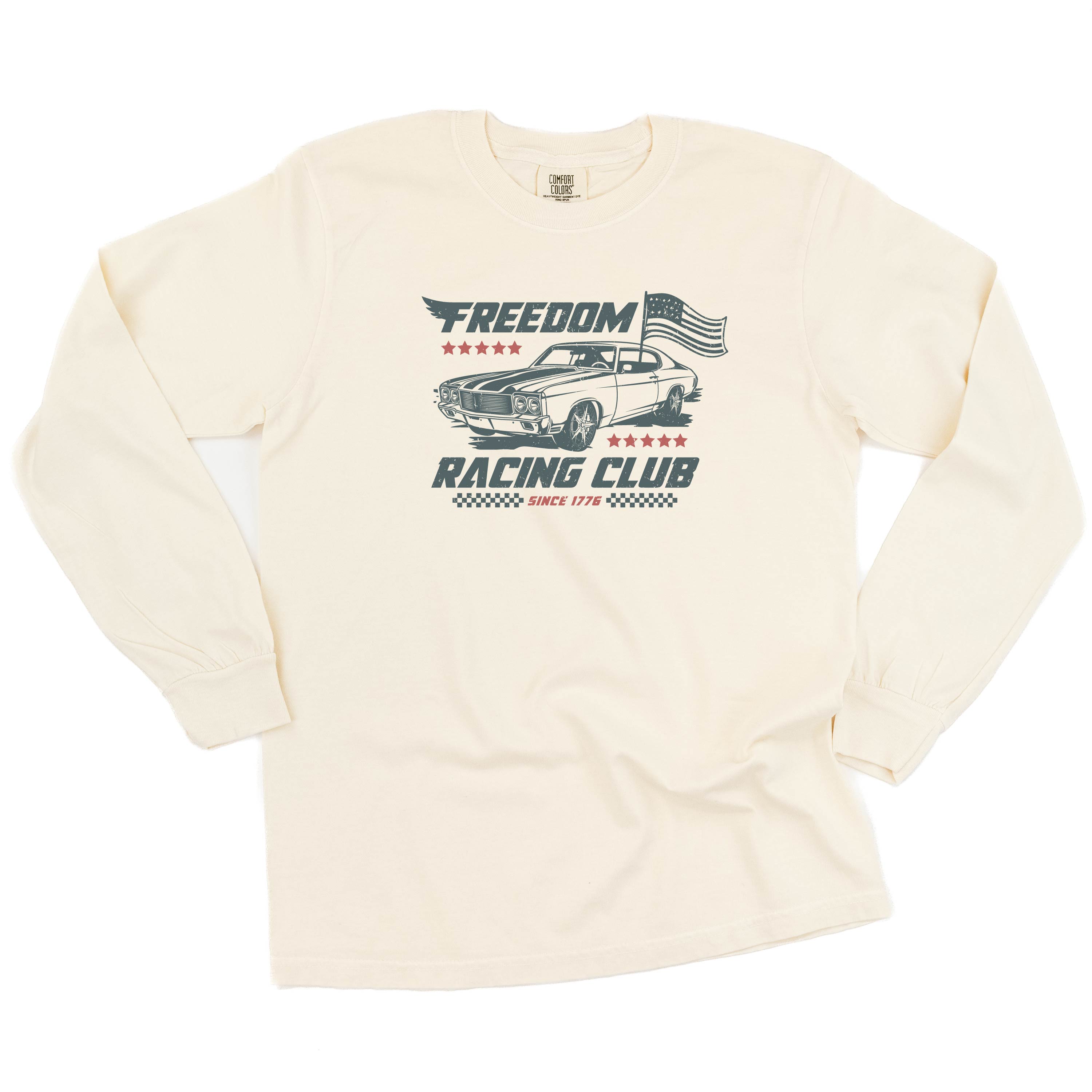 Freedom Racing Club - LONG SLEEVE Comfort Colors Tee Little Mama Shirt Shop