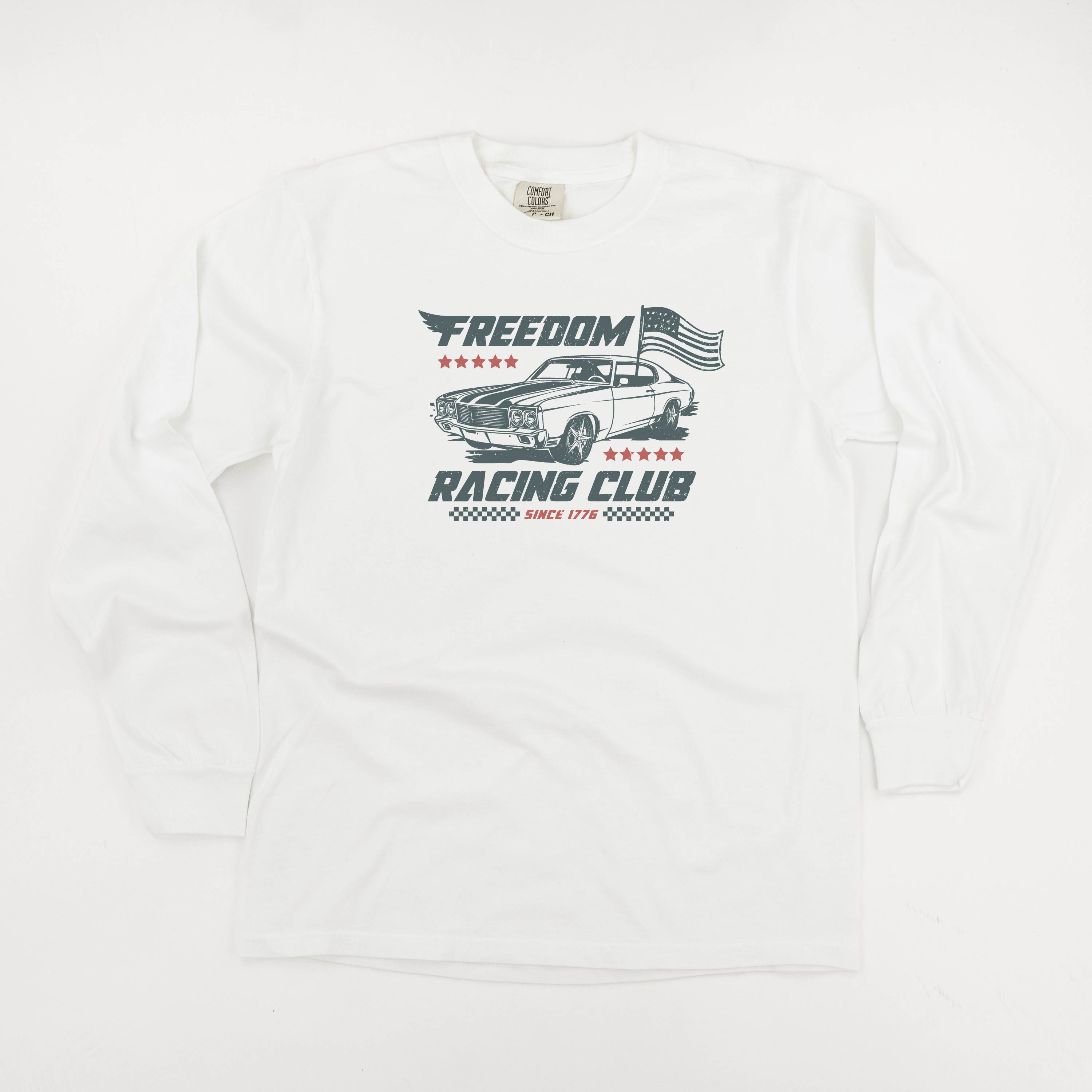 Freedom Racing Club - LONG SLEEVE Comfort Colors Tee Little Mama Shirt Shop