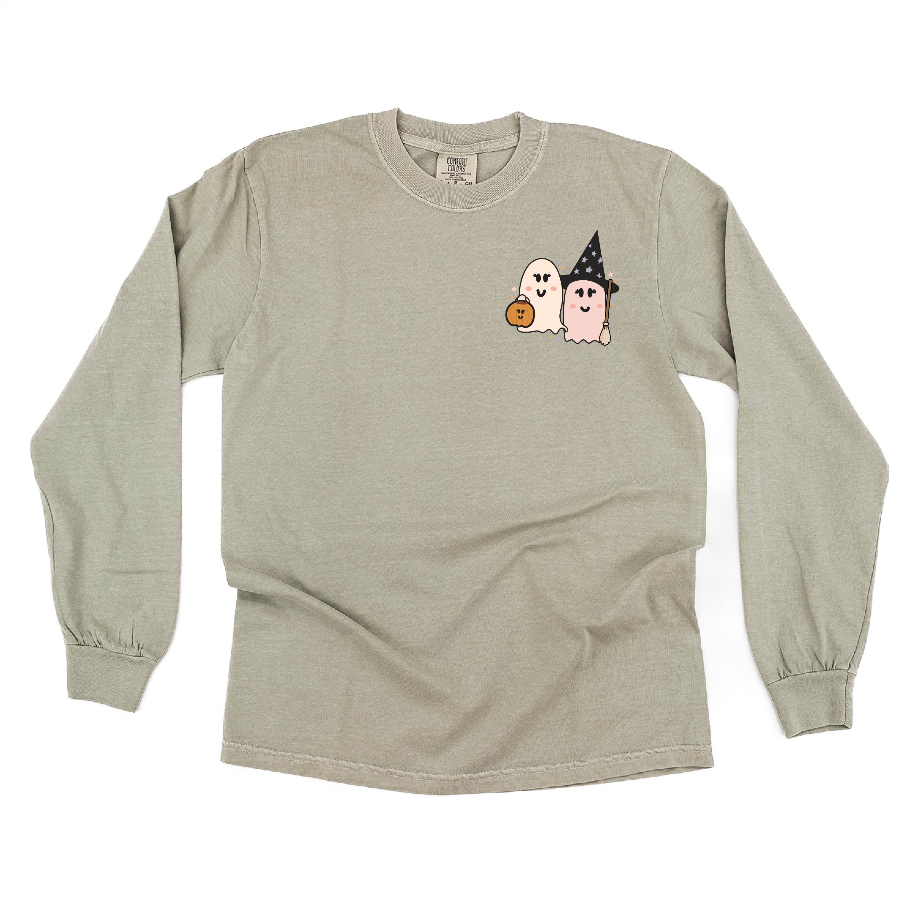 Ghosty Girls - POCKET DESIGN - Long Sleeve Comfort Colors Tee Little Mama Shirt Shop