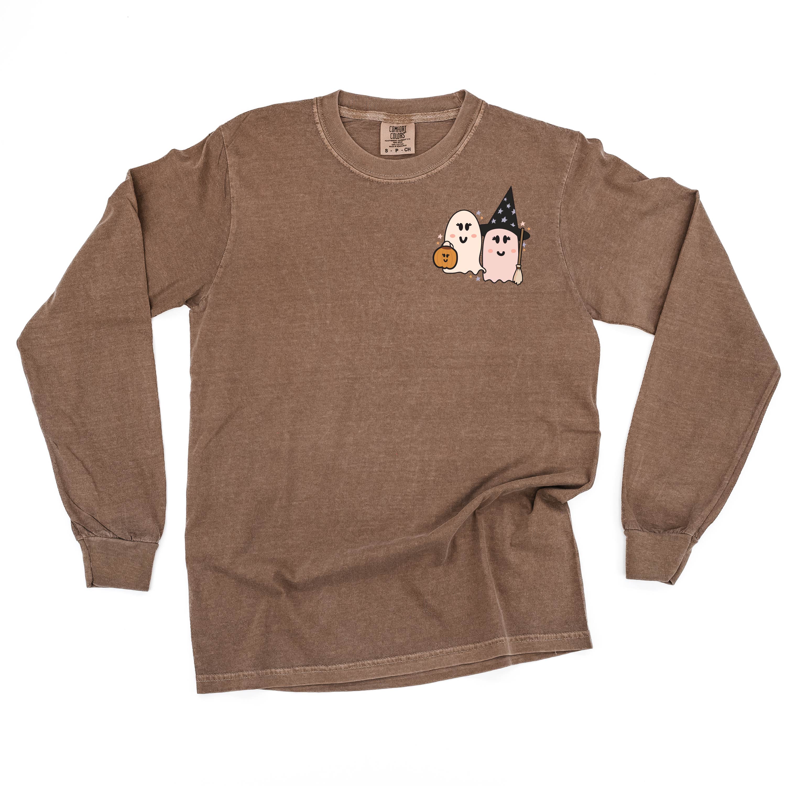 Ghosty Girls - POCKET DESIGN - Long Sleeve Comfort Colors Tee Little Mama Shirt Shop