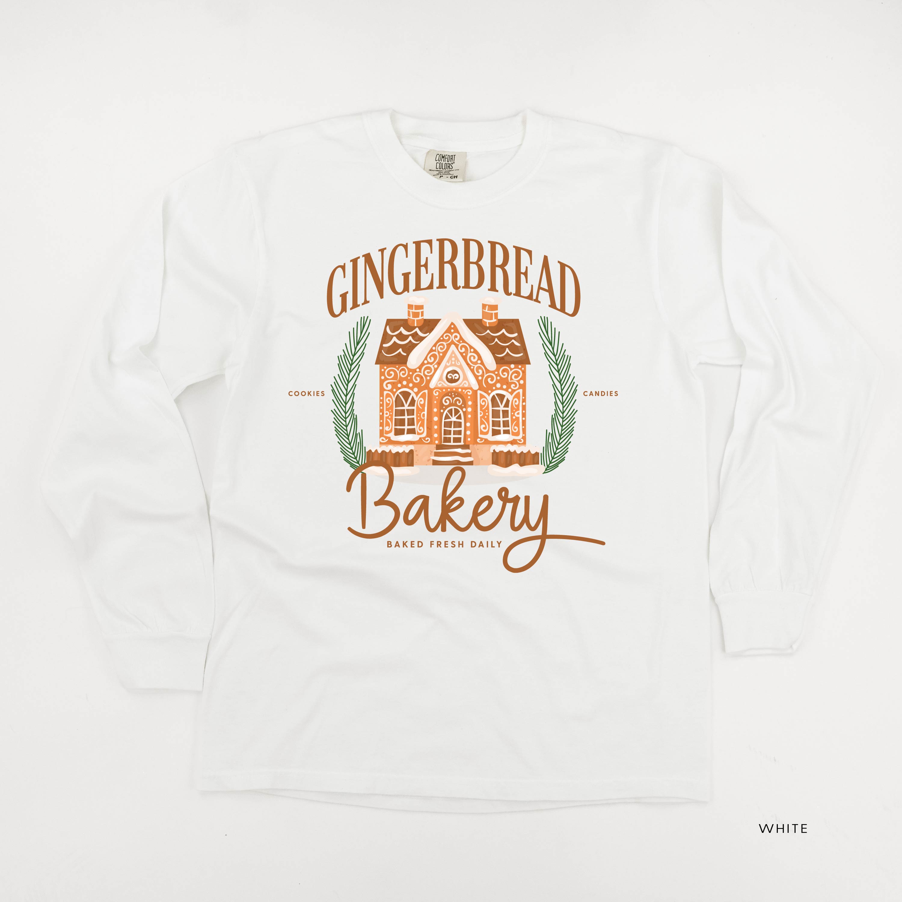 Gingerbread Bakery - LONG SLEEVE Comfort Colors Tee Little Mama Shirt Shop