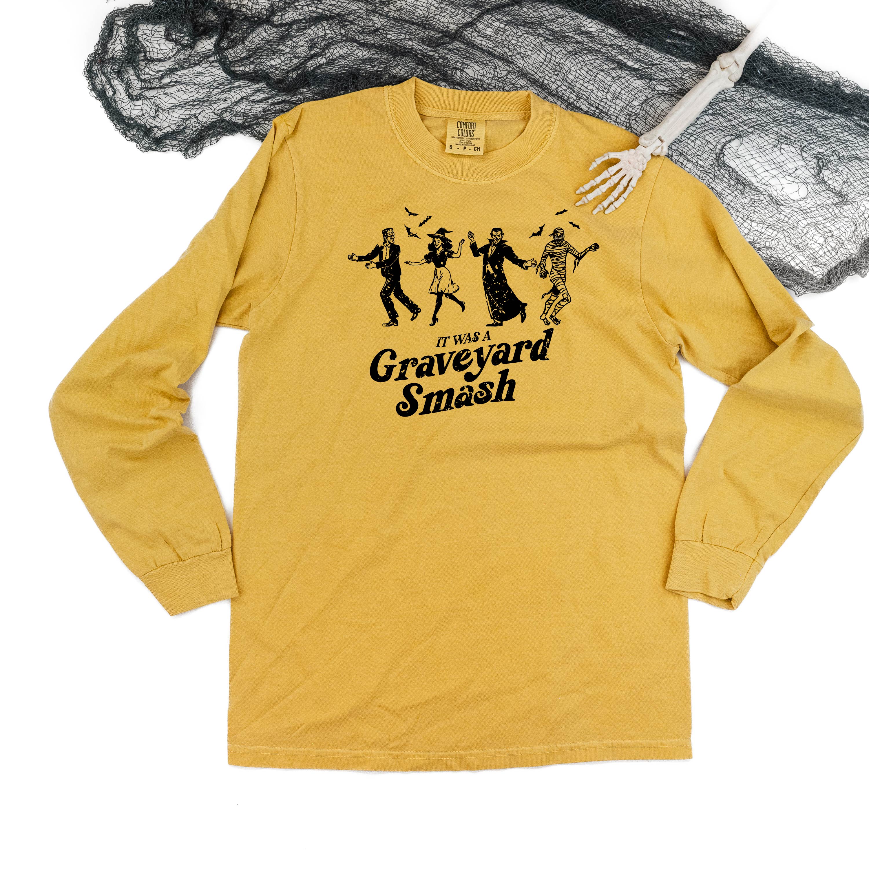 It Was a Graveyard Smash - Long Sleeve Comfort Colors Tee Little Mama Shirt Shop