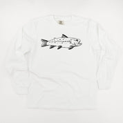 Hand Drawn Brook Trout - LONG SLEEVE Comfort Colors Tee Little Mama Shirt Shop