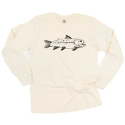 Hand Drawn Brook Trout - LONG SLEEVE Comfort Colors Tee Little Mama Shirt Shop
