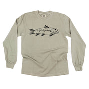 Hand Drawn Brook Trout - LONG SLEEVE Comfort Colors Tee Little Mama Shirt Shop