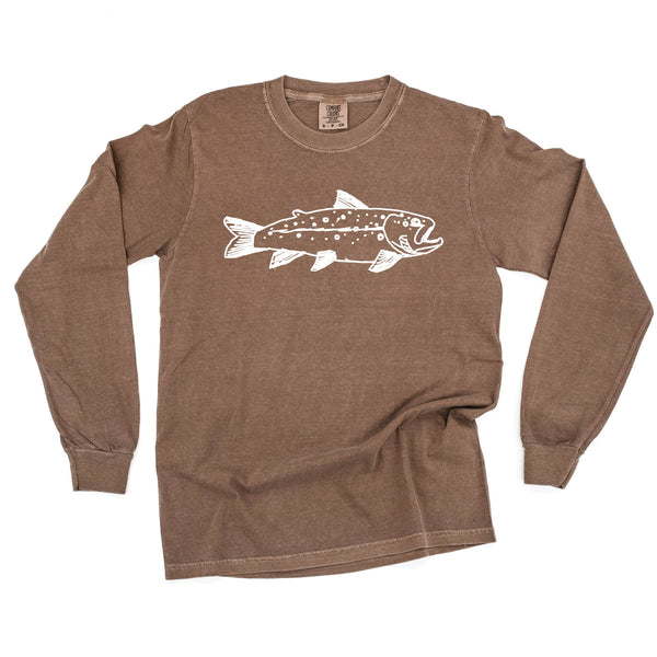 Hand Drawn Brook Trout - LONG SLEEVE COMFORT COLORS TEE