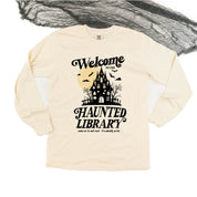 Haunted Library - Long Sleeve Comfort Colors Tee Little Mama Shirt Shop