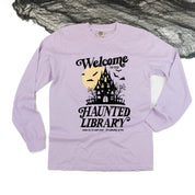 Haunted Library - Long Sleeve Comfort Colors Tee Little Mama Shirt Shop