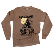 Haunted Library - Long Sleeve Comfort Colors Tee Little Mama Shirt Shop