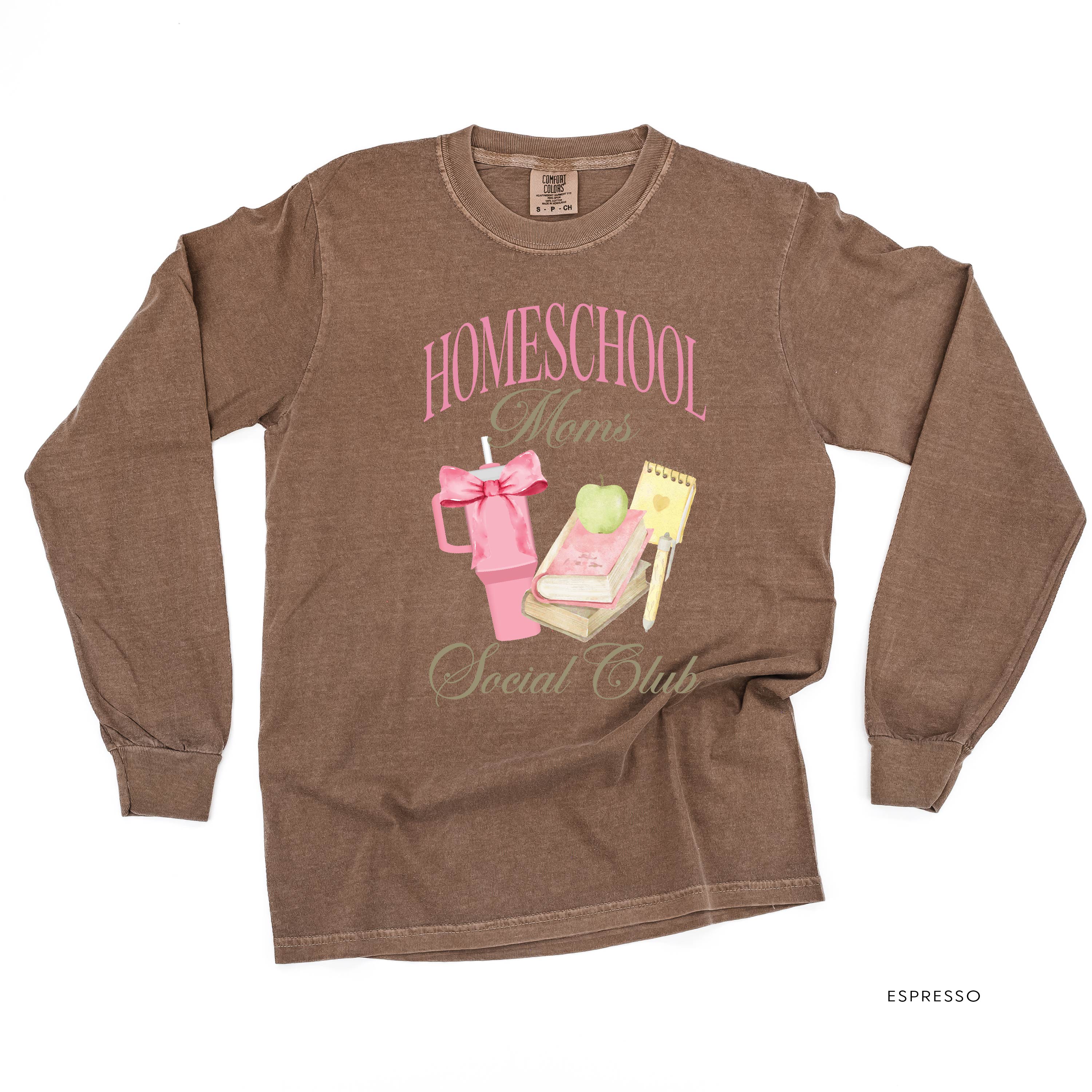 Homeschool Moms Social Club - LONG SLEEVE COMFORT COLORS TEE Little Mama Shirt Shop