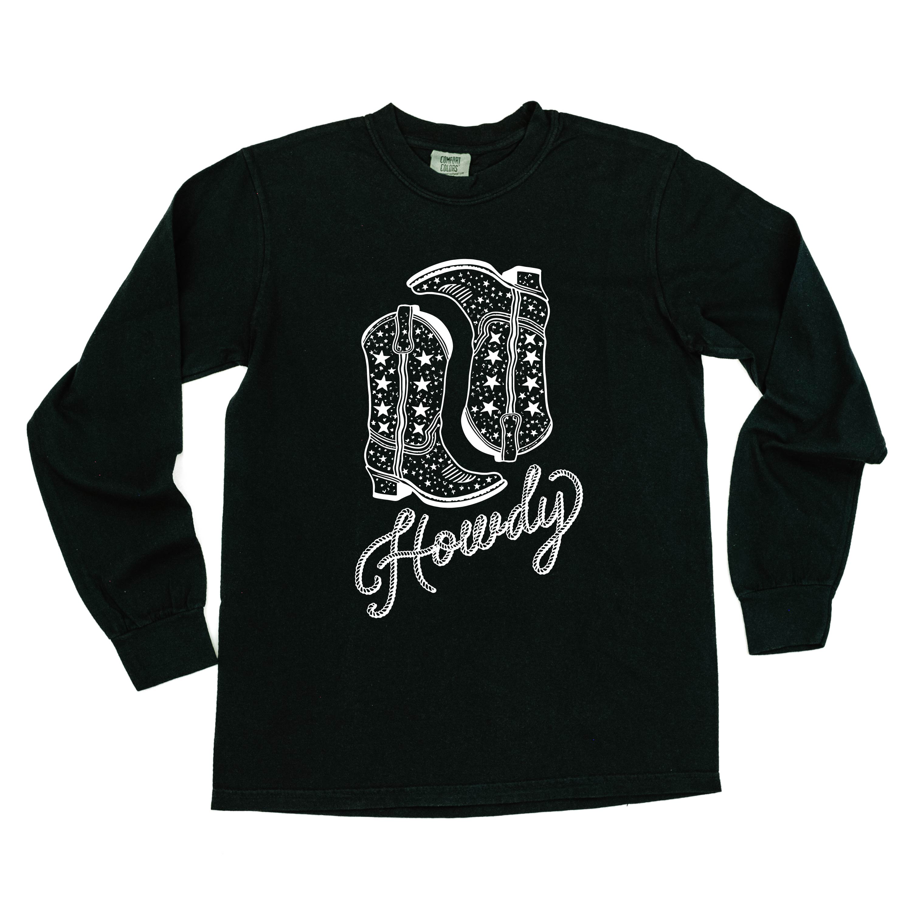  Cowboy Boots - LONG SLEEVE Comfort Colors Tee Little Mama Shirt Shop