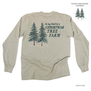 In My Heart Is A Christmas Tree Farm (pf&b) - LONG SLEEVE Comfort Colors Tee Little Mama Shirt Shop