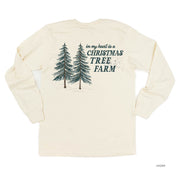 In My Heart Is A Christmas Tree Farm (pf&b) - LONG SLEEVE Comfort Colors Tee Little Mama Shirt Shop