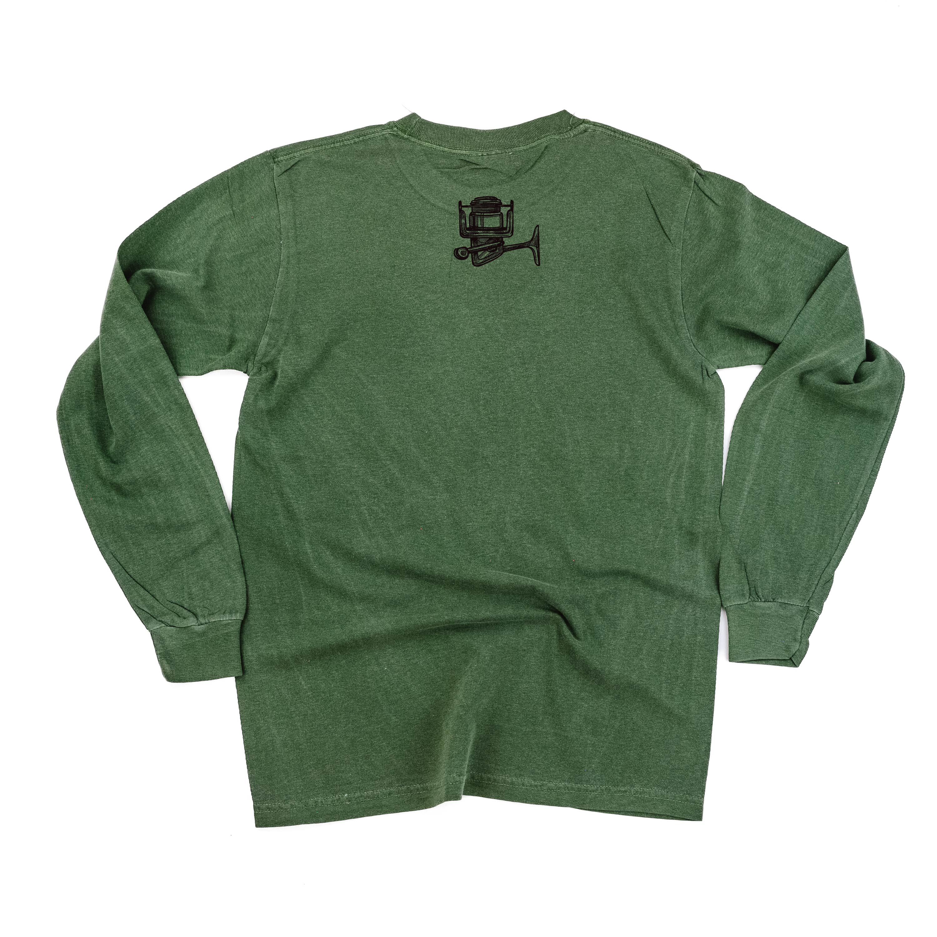 Keepin' It Reel Pocket Design on Front w/ Fishing Reel on Back - LONG SLEEVE COMFORT COLORS TEE Little Mama Shirt Shop