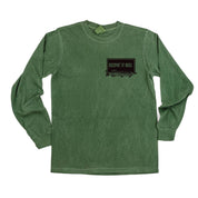 Keepin' It Reel Pocket Design on Front w/ Fishing Reel on Back - LONG SLEEVE COMFORT COLORS TEE Little Mama Shirt Shop