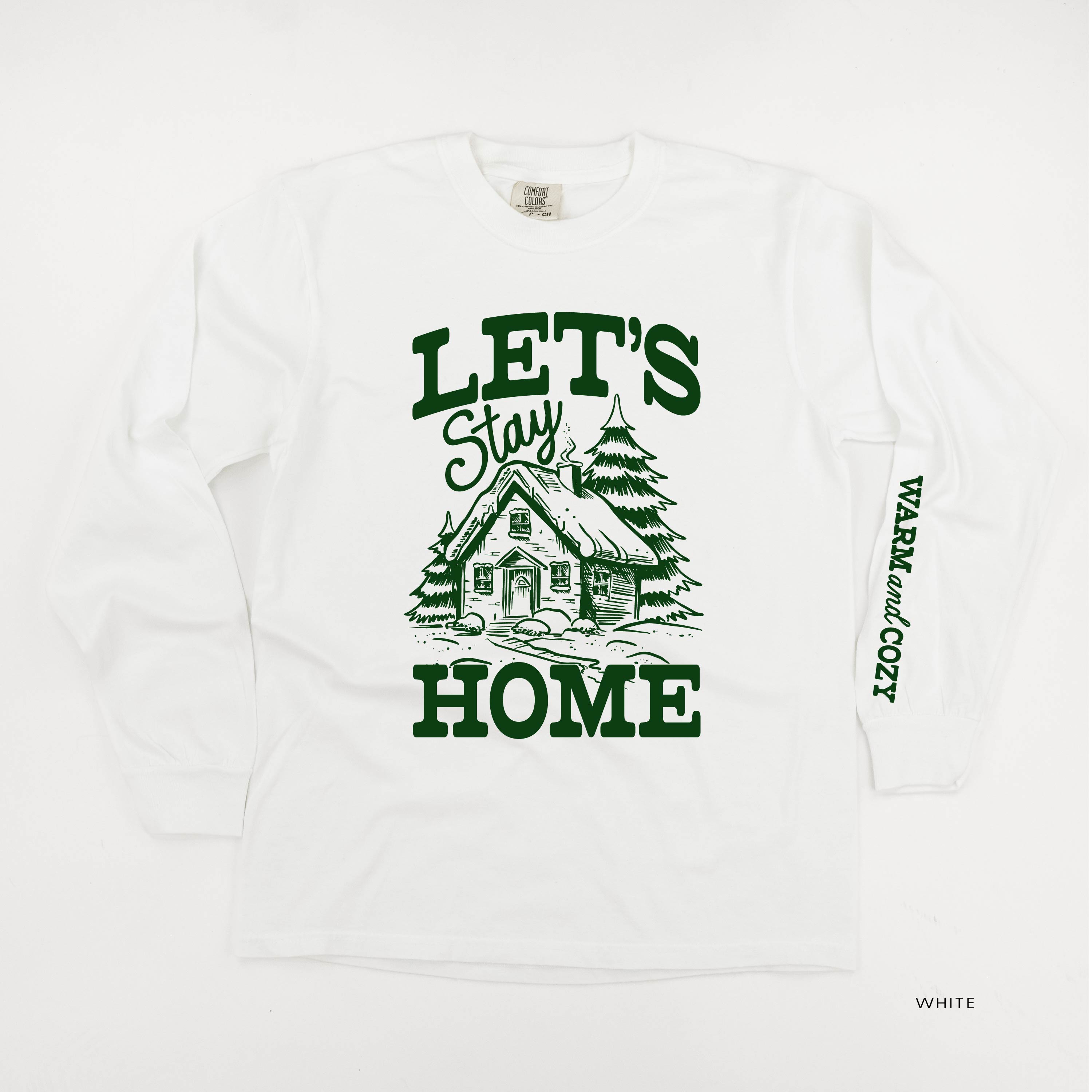 Let's Stay Home (sd) - LONG SLEEVE Comfort Colors Tee Little Mama Shirt Shop
